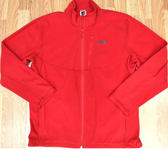 THE NORTH FACE FLEECE/ POLYESTER JACKET RED & GRAY Sz X-LARGE, XL - Picture 1 of 7